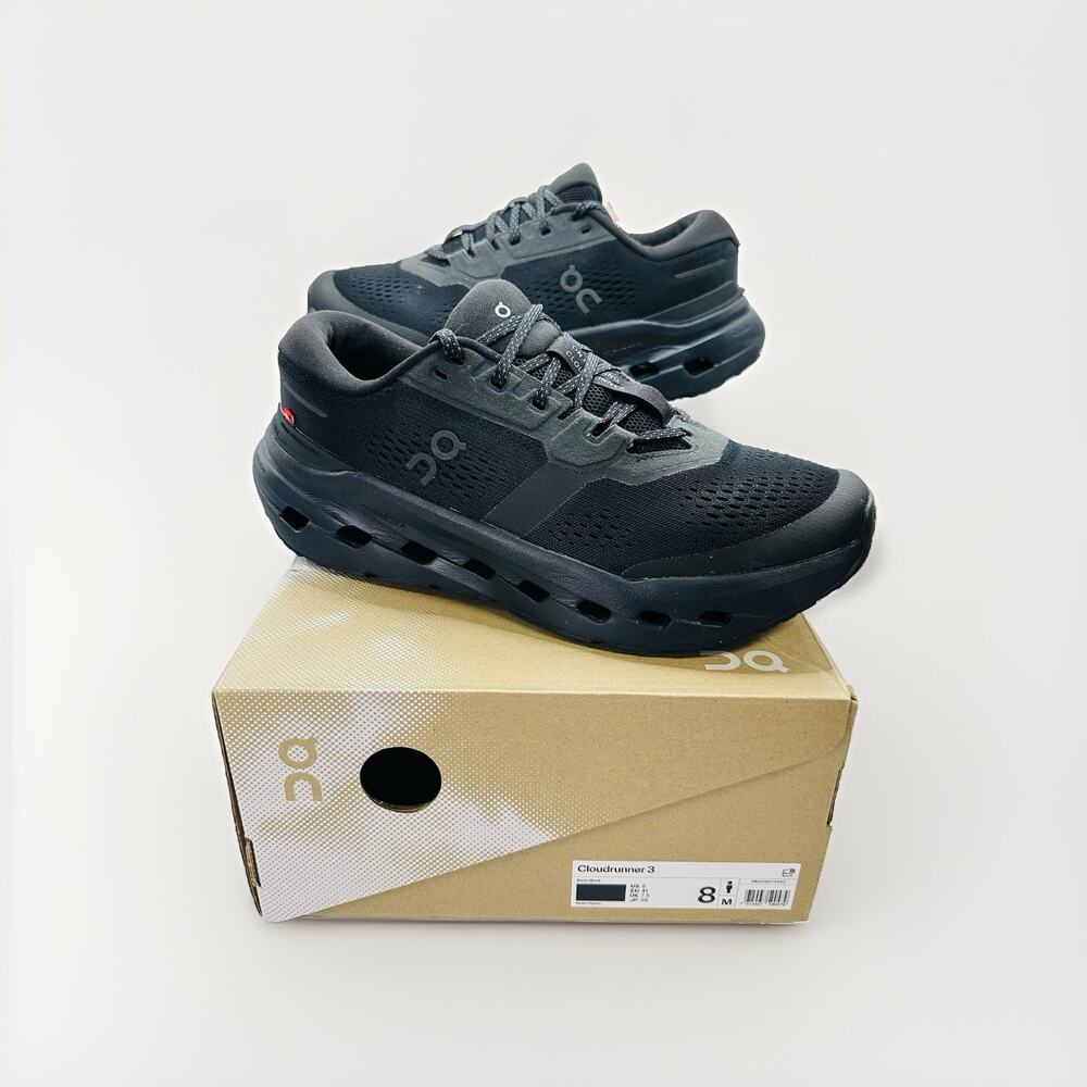 On Running Cloudrunner 3 'Black' Sneakers 3MG10071043 | Mens 8 | EUC